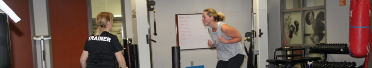 person exercising with a personal trainer 