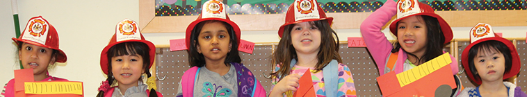 preschool children wearing hats