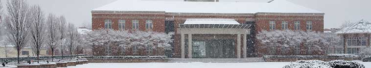 HMC building in the snow